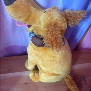 Soft Yellow Plush Dog Toy with Brown Collar - Kids Stuffed Animal